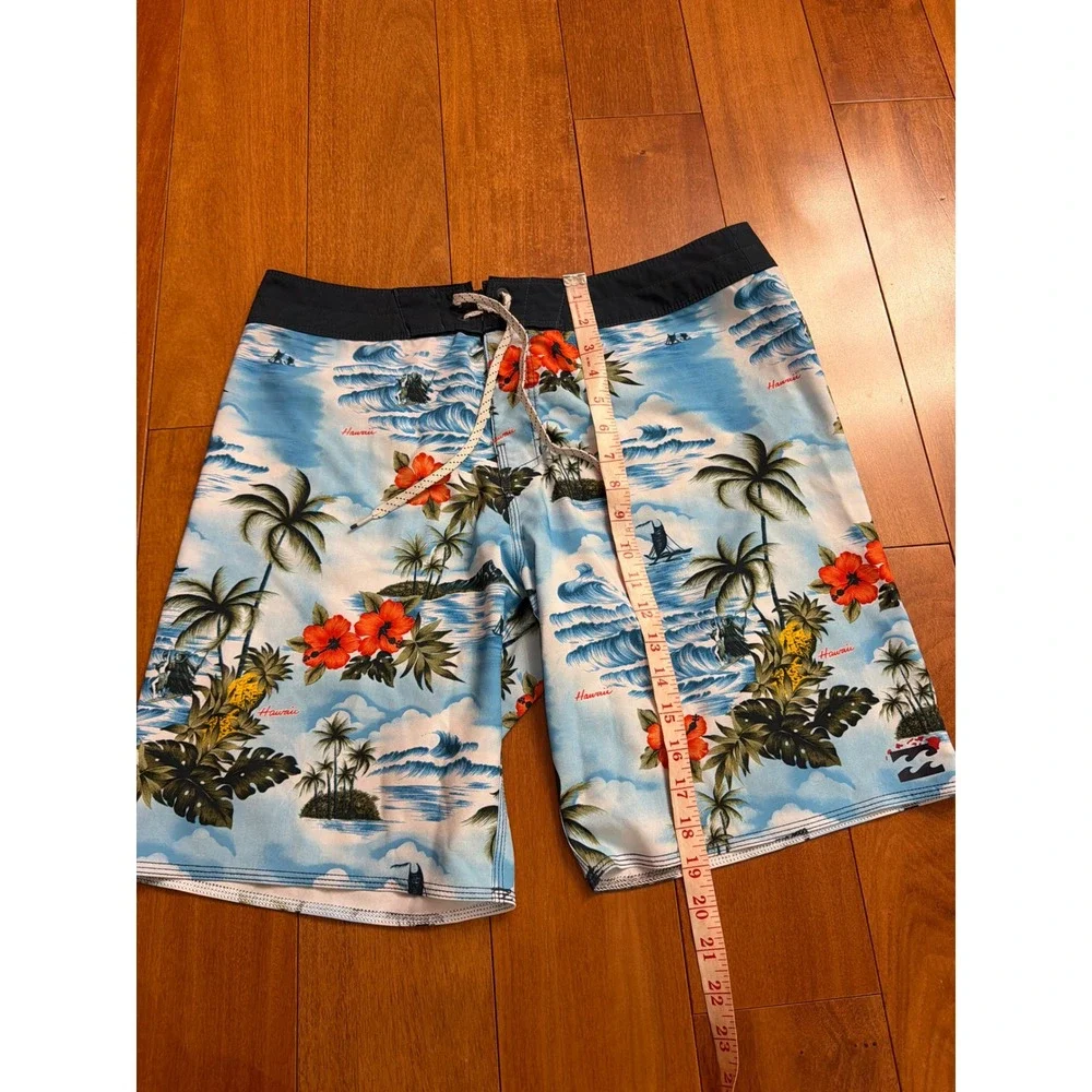 Billabong Board Shorts Mens Blue Hawaii Tropical Floral Recycler Sunday 33